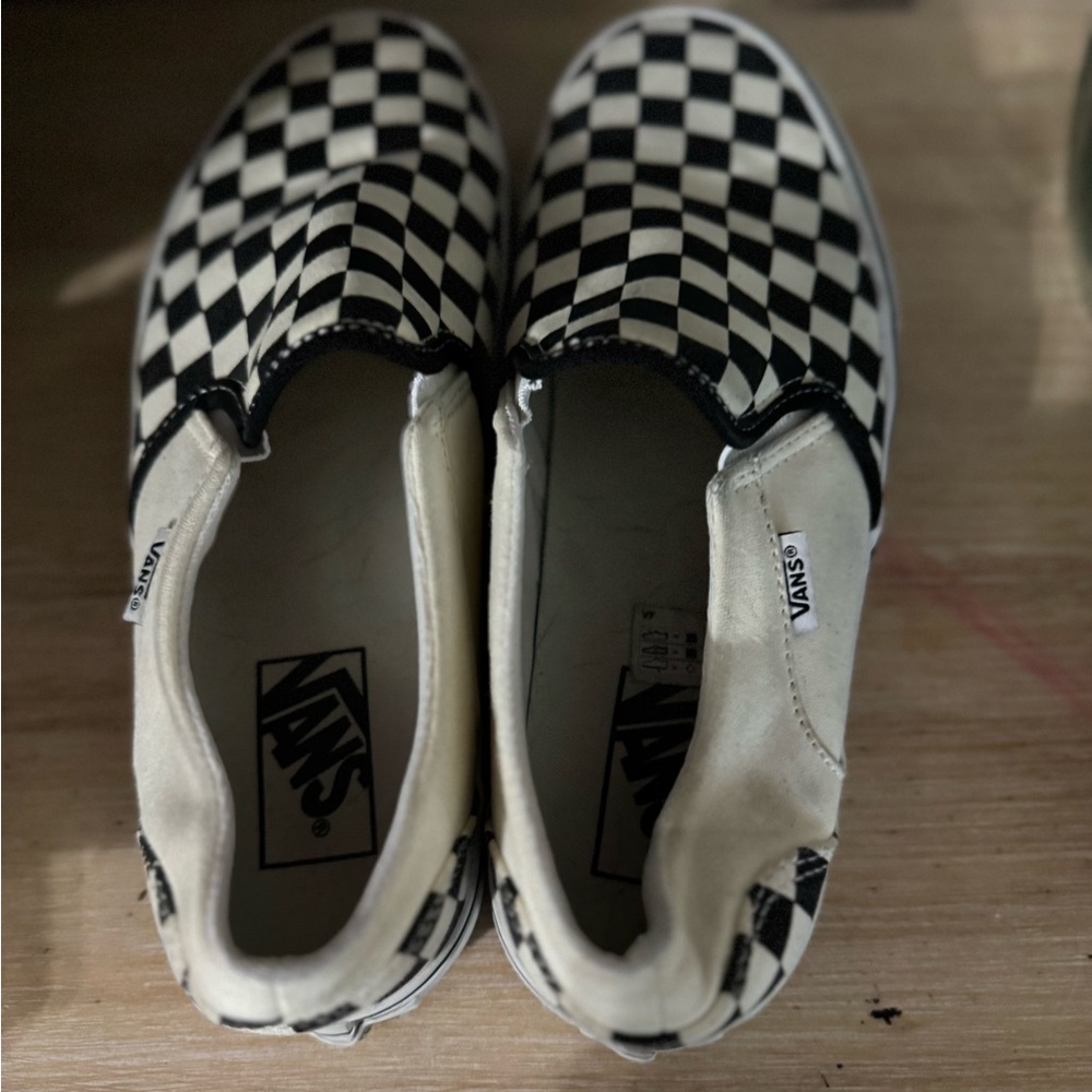 Vans Black and White Checkerboard Slip-Ons - Picture 4 of 7